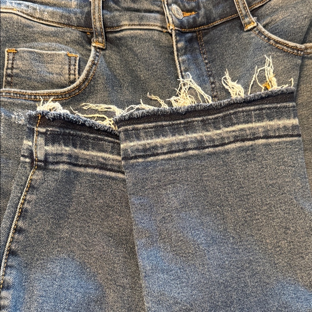 Anthropologie Pilcro High Rise Cigarette Distressed Rae Hem Jeans Size 29 - Picture 15 of 15